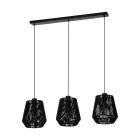 Eglo Luce Pendente Persley Acciaio Nero | IP20 - Adatto per 3x E27 